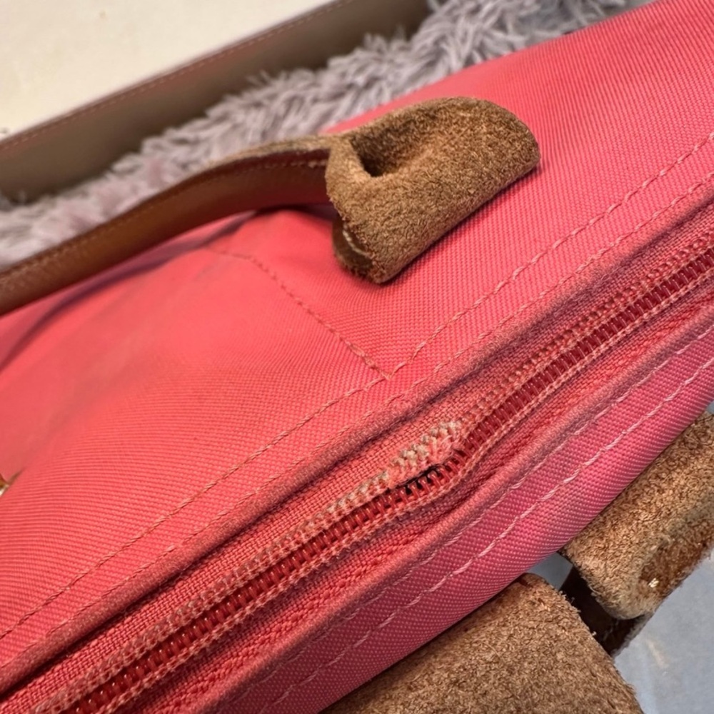 🌹 Longchamp Pink Medium Tote Leather Bag with CutieBuddie Charm - Picture 11 of 13